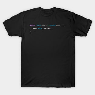 Programmer Coding Joke: Keep eating while it still fits! T-Shirt